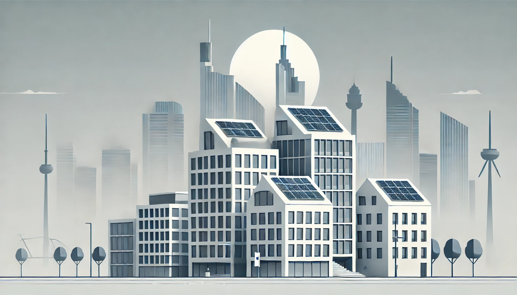 Photovoltaik - Solaranlagen und Skyline Frankfurt am Main &middot; B+B Mess- und Sicherheitstechnik GmbH
